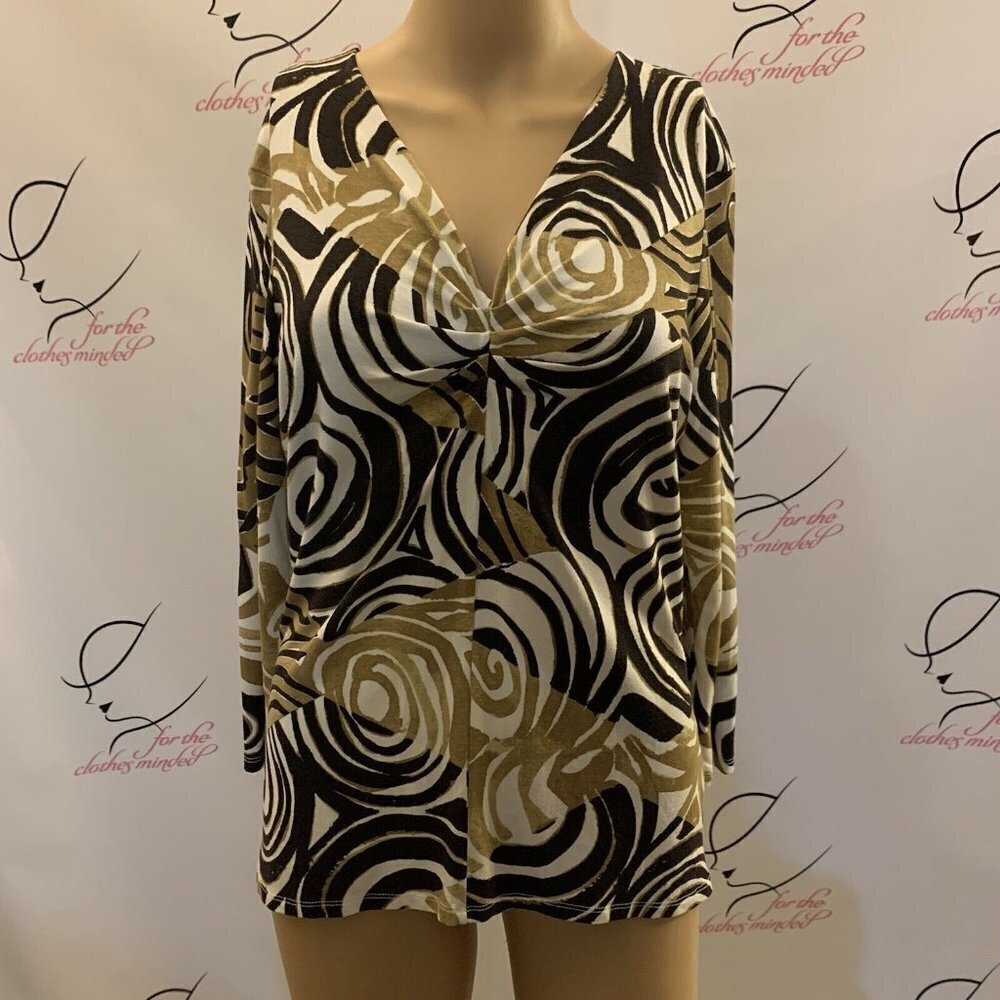 G Wheels. Size Small. Knit Pullover Top. 3/4 Sleeves. Rayon Jersey. B81.